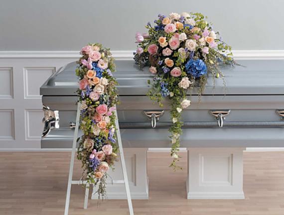 Cascading Standing & Casket Spray