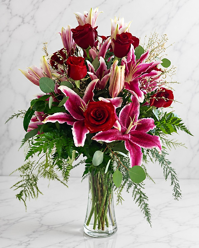 A Dozen Red and Pink Lily