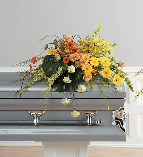Sunshine Yellow Casket Spray